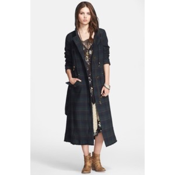 Free People Jackets & Blazers - Free People long plaid coat